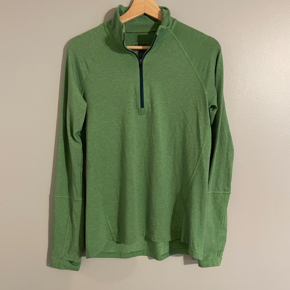 Stio Basis Quarter Zip Pullover Womens Medium Green Hiking Gorpcore